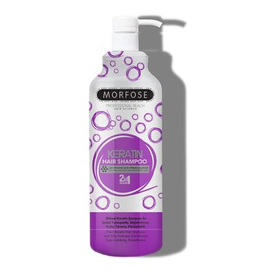 Morfose Keratin Shampoo for Very Damaged and Processed Hair - Infused with Keratin Protein for Silky Softness, Enrichment, Easy Combing, Smoothness, and Strength, 33.81 Fl Oz