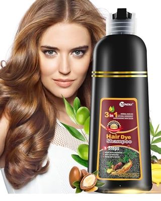 leorx Hair Dye shampoo, 3 In 1 Brown Color Shampoo Hair Dye For Refresh Hair Instant Herbal Coloring Shampoo For WomenMen - Tintes Para El Cabello Profesional