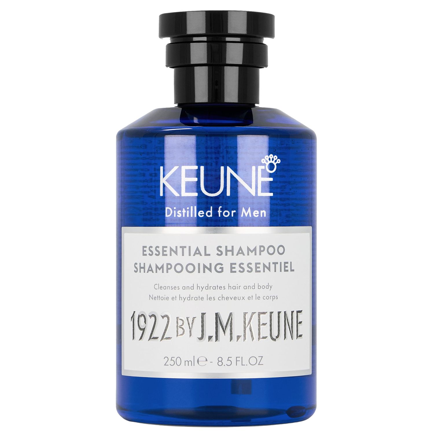 1922 by J.M. Keune Essential Shampoo, Multi-Use Cleanser, Beard Wash Body Wash for Men, 8.5 Fl Oz