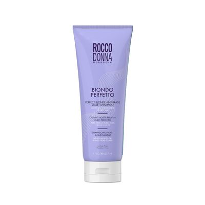 Rocco Donna Purple Shampoo for Blonde and Gray Hair Neutralize Brassy Yellow Tones Safe for Color-Treated Hair 8 oz