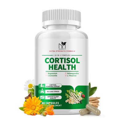 MABEFY Cortisol Supplements for Women - 10 in 1 Cortisol Manager with Magnesium, Ashwagandha, L-Theanine, Cortisol Health Stress Relief, Cortisol Detox for Women - 60 Vegetarian Capsules