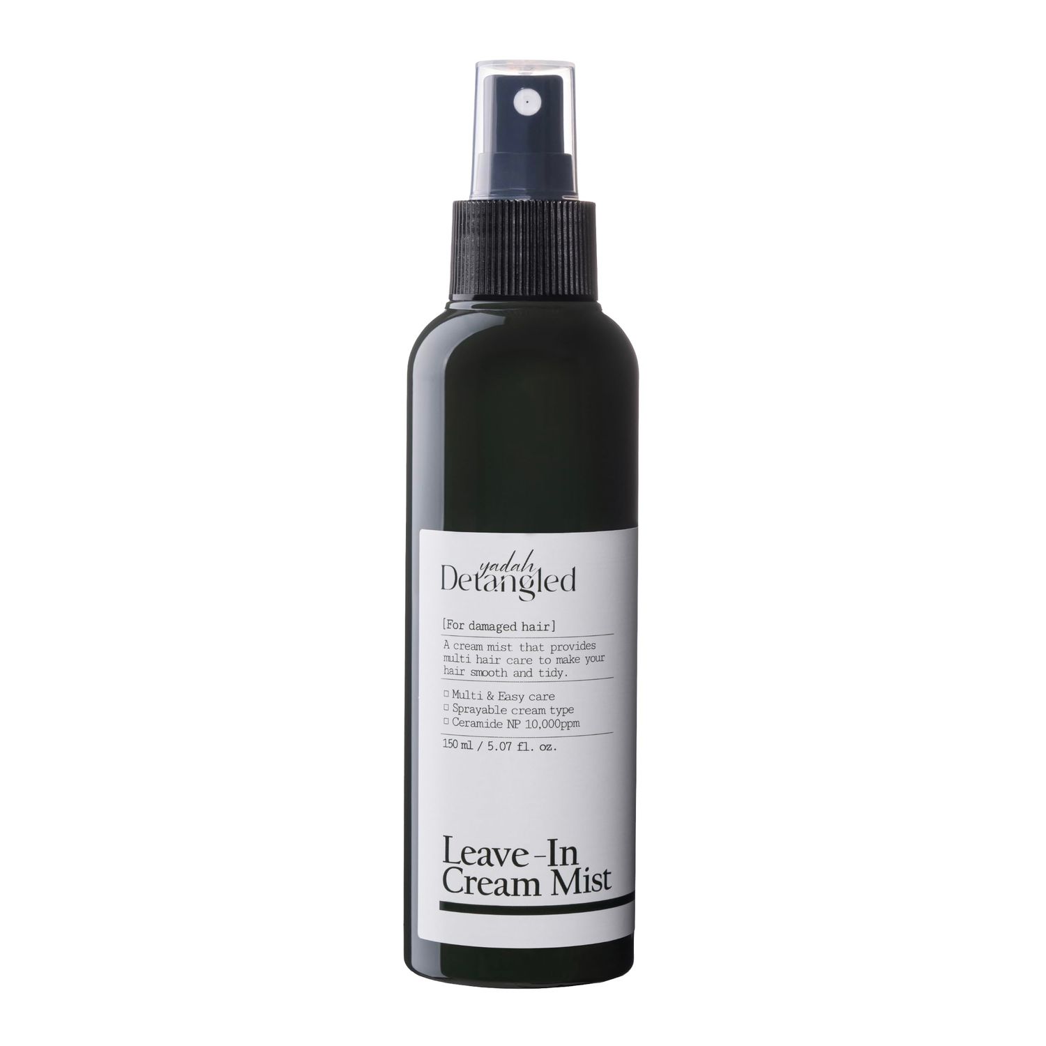 YADAH Detangled Leave-In Cream Mist, 5.07 Fl oz Non-Greasy Hydration with Ceramide NP, Jojoba Oil Keratin Restores Shine, Repairs Damage, Prevents Frizz for All Hair Types