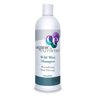 Organic Excellence Natural Organic Shampoo, Wild Mint Rosemary, Chemical Free, Plant-Based, Toxin-Free, Cruelty-Free, Certified Herbs Oils For Healthy Full-Bodied Hair 16 fl. oz