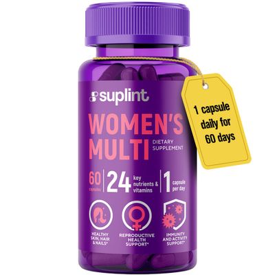 Multivitamin Supplement for Women Complete Complex with Vitamin A, C, D, E, B12, Zinc More Hair, Skin Nail Beauty Vitamins Reproductive, Activity Immune Support Supplement 60 Capsules