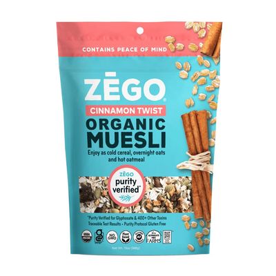 ZEGO Foods Organic, Superfood Oatmeal Muesli, Certified Gluten Free (Cinnamon Twist) 13oz
