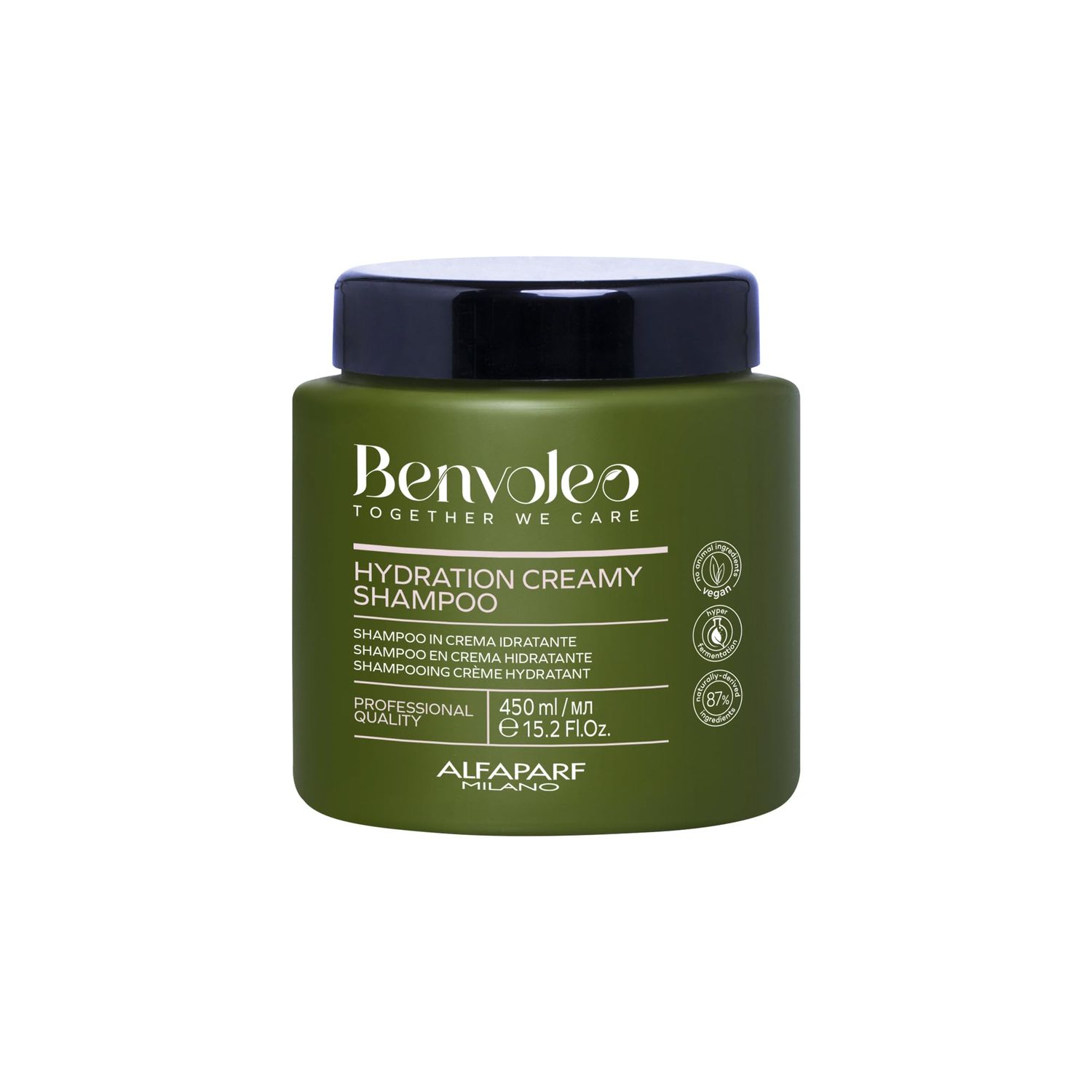 Alfaparf Milano Benvoleo Hydration Creamy Shampoo for Dry Hair - Clean, Vegan, Sustainable Hair Care - Sulfate Free Shampoo - Hydrates, Moisturizes, Nourishes - Natural Ingredients - 15.2 Fl. Oz.
