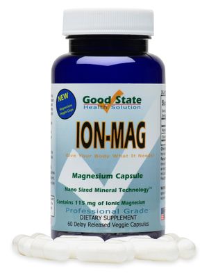 Good State ION-MAG Ionic Magnesium Nano Sized Mineral Technology Supports Healthy Breathing Cardiovascular Health 115 mg per Serving 60 Capsules