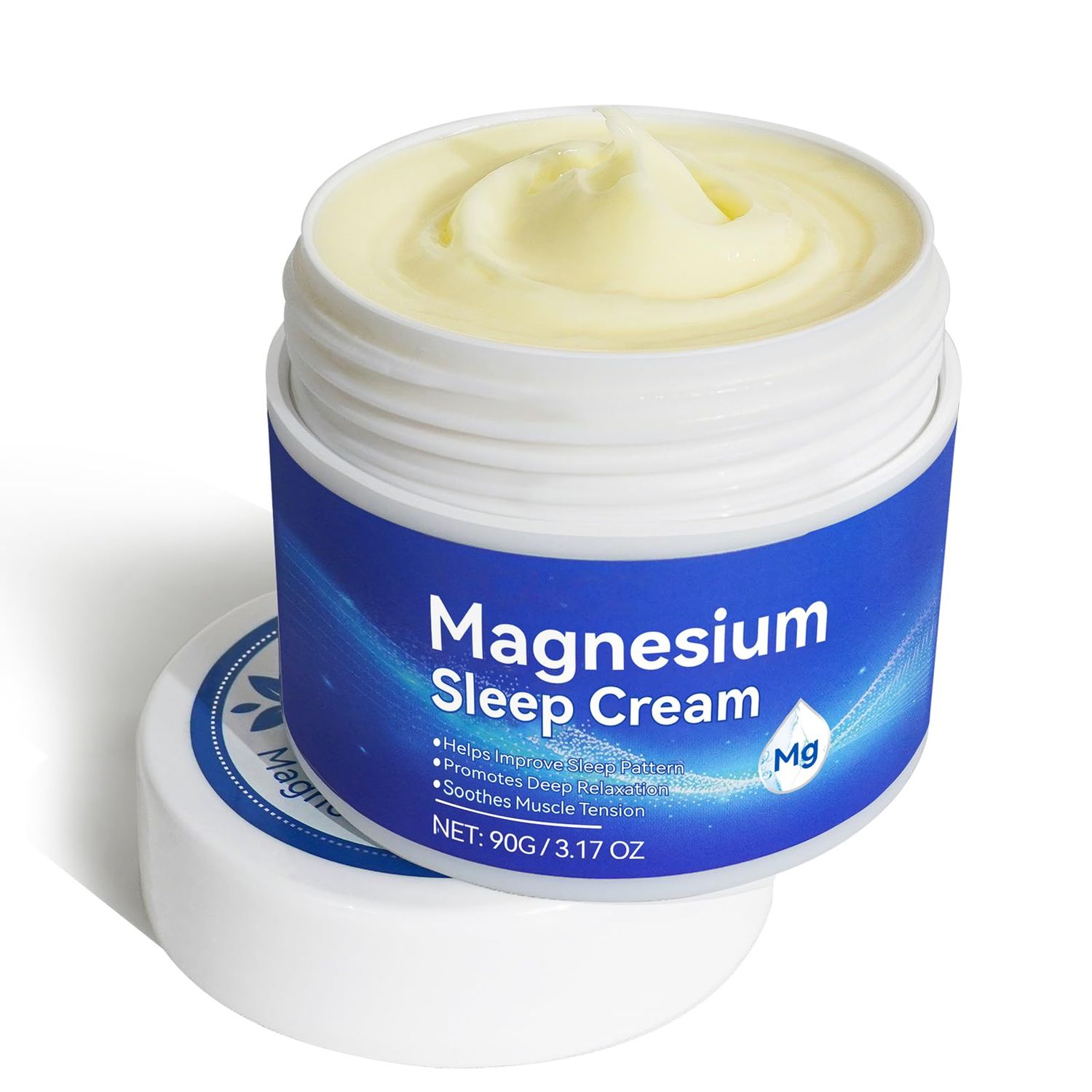 Generic Premium Magnesium Cream for Sleep 3.17 Oz, Topical Magnesium Cream - Safe and Easy to Absorb, Quick Drying without Residue, Gentle to The Skin, Blue
