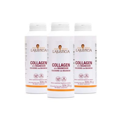Ana Maria Lajusticia -- 3 Pack High Absorption Collagen Pills with Magnesium. Healthy Skin, Nails, Hair and Ligaments. Natural Supplement, 450 Tablets.