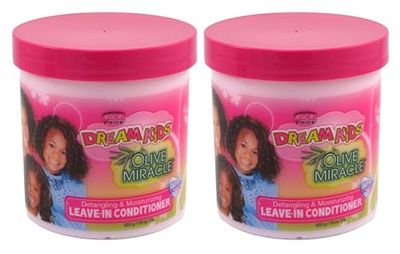 African Pride Dream Kids Olive Miracle Leave-In Conditioner 15 oz(Pack of 2)
