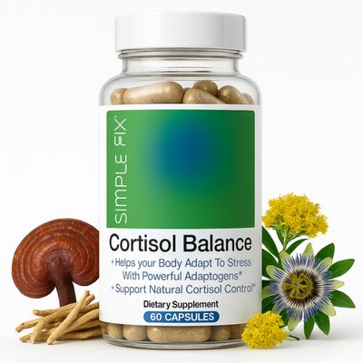 Cortisol Balance Supplement - Promotes Balanced cortisol Response, Support Stress Relief and Relaxation with Ashwagandha, Rhodiola Rosea, Passionflower, L-Theanine, Magnesium, Zinc, B6 B5 - Vegan