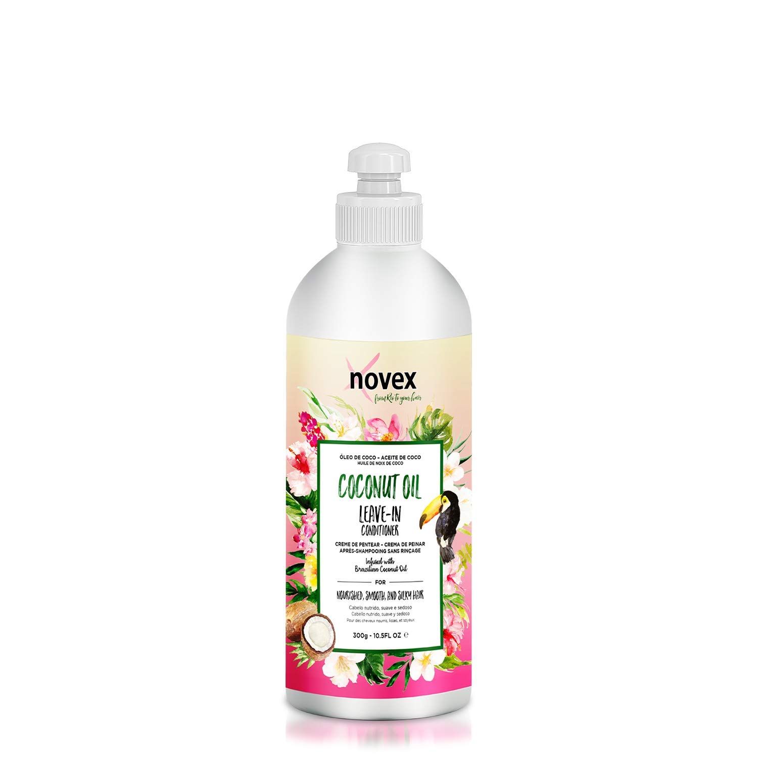 Novex Coconut Oil Leave in Conditioner, 10.5 oz - Infused with Pure 100 Organic Coconut Oil