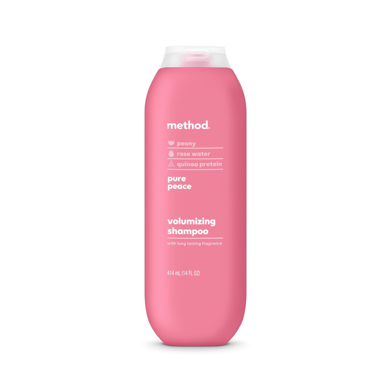 Method Volumizing Shampoo, Pure Peace with Rose, Peony, and Pink Sea Salt Scent Notes, Paraben and Sulfate Free, 14 oz (Pack of 1)