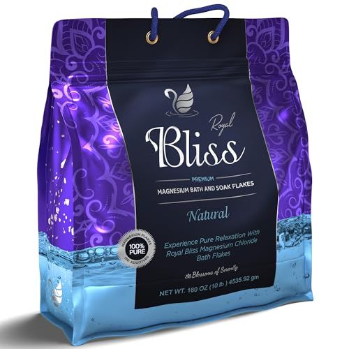 Magnesium Bath Foot Soak Flakes, Epsom Salt Alternative, High-Absorption Minerals, Natural Salts for Relaxation, Wellness Muscle Relief, Ideal for Soaking, Recovery, and Stress Relief 10 LB