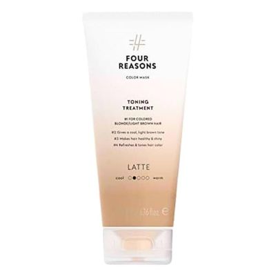 FOUR REASONS Color Mask - Latte - (27 Colors) Toning Treatment, Color Depositing Conditioner, Tone Enhance Color-Treated Hair - Semi Permanent Hair Dye, Vegan and Cruelty-Free, 6.76 fl oz