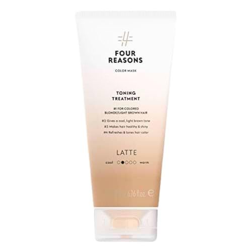 FOUR REASONS Color Mask - Latte - (27 Colors) Toning Treatment, Color Depositing Conditioner, Tone Enhance Color-Treated Hair - Semi Permanent Hair Dye, Vegan and Cruelty-Free, 6.76 fl oz