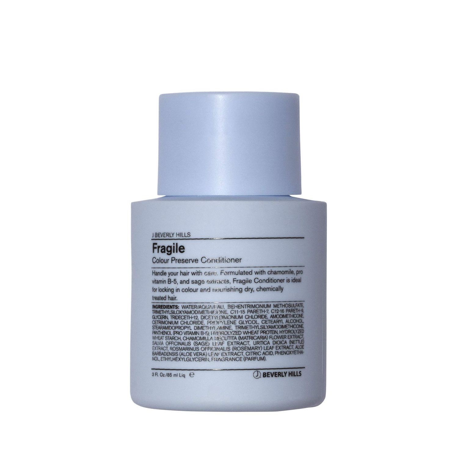 J Beverly Hills Blue Fragile Colour Preserve Conditioner with Chamomile for Split Ends, 3 Oz