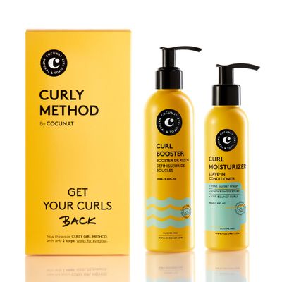 COCUNAT - Curly Method - Curly Hair Gel and Conditioner for Perfect Curls in 2 steps - Leave-in Moisturizer Curl Booster - Moisturises, Nourishes, Strengthens and Eliminates Frizz - 250ml150ml
