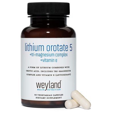 Weyland Brain Nutrition Lithium Orotate 5mg Tri-Magnesium Threonate, Taurinate, Malate Glycine Vitamin E, Mood Support and Metabolism Supplement, 60 Vegetarian Capsules