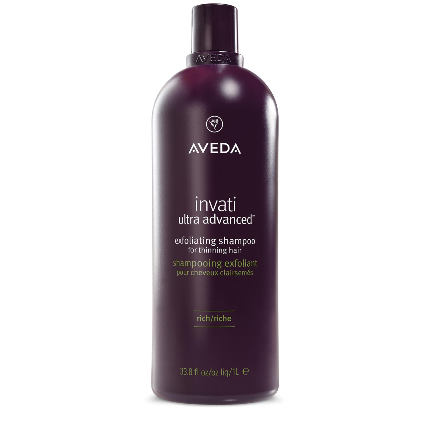 Aveda Invati Ultra Advanced Exfoliating Shampoo Rich Step 1 of 4 Reduces Hair Loss by 77 for Medium to Thick Thinning Hair Types Normal to Oily Scalp 94 Naturally Derived, 33.8 Fl Oz