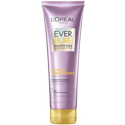 L&#39;Oreal Paris Blonde Sulfate Free Conditioner for Color-Treated Hair, Neutralizes Brass Balances, EverPure, 8.5 Fl Oz (Packaging May Vary)