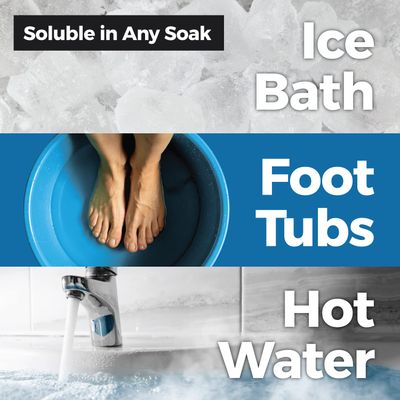 Muscle Rehab: (5) 2.5oz Travel Bath Epsom Soak Packets Arnica Infused Magnesium Salt, Body, Hand and Foot Pain Relief, Sore Feet Relief, Essential Oils in Epsom Salt Foot soak for Pain Relief