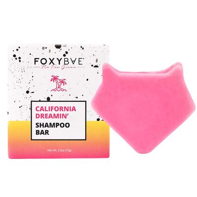 FoxyBae Solid Shampoo Bar for Hair - with Rice Protein, Biotin, Monoi Oil, Shea Butter - Nourishes, Strengthens, Smoothes - for Women Men - California Dreamin&#39; - 2.5 Oz