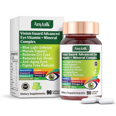 ANYTALK Lutein Eye Vitamins - Eye Health Supplements for Macular Pigment Dry Eye, Contains Lutein, Zeaxanthin, Zinc, Omega-3, Vitamins C E to Adult Support Healthy Vision (90 Capsules)