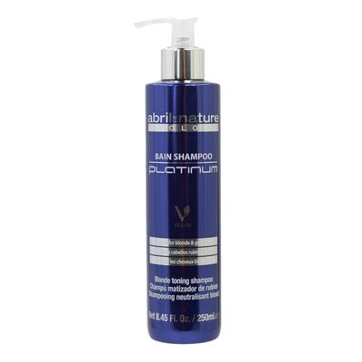 abril et nature - Platinum Professional Shampoo - For Blonde, Bleached, Highlighted, andor Gray Hair - Violet Toner - Goodbye Yellow Tones - Platinum Appearance - 250 ml