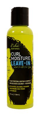 Esha Girl Natural - Leave-In Conditioner - Moisturize Dry Hair - Enhance, Nourish, Hydrate Curls - Biotin Infused - Coconut Frizz Hair Care (4 oz.)