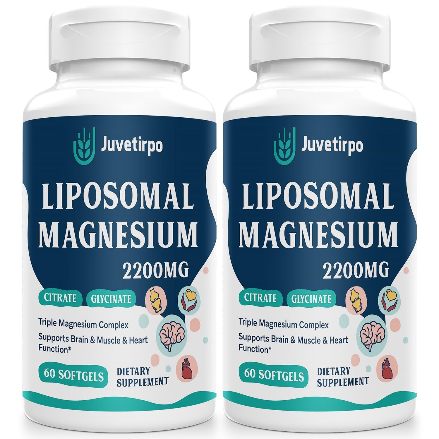 Liposomal Magnesium Complex 2200MG Softgels, Magnesium, Magnesium Glycinate, Magnesium Citrate, A Powerful Supplement, Gluten Free, 60 Softgels