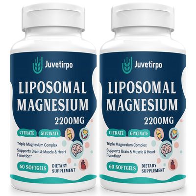 Liposomal Magnesium Complex 2200MG Softgels, Magnesium, Magnesium Glycinate, Magnesium Citrate, A Powerful Supplement, Gluten Free, 60 Softgels