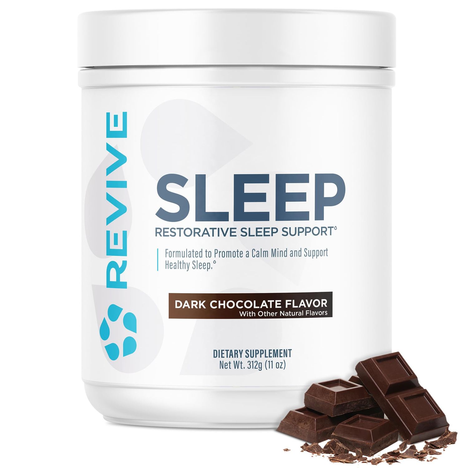 Revive MD Sleep Support Supplement for Adults, Dark Chocolate - Sleep Supplements with Magnesium (Glycinate), Inositol, Glycine L-Theanine - Promotes Relaxation Sleep Health