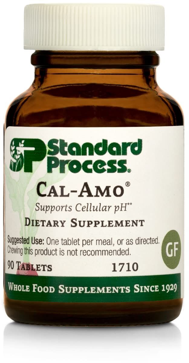 Standard Process Inc. Cal-Amo - Cellular pH Support and Lung Support Supplement with Magnesium Citrate, Calcium Chloride, Calcium Lactate, Ammonium Chloride - 90 Tablets