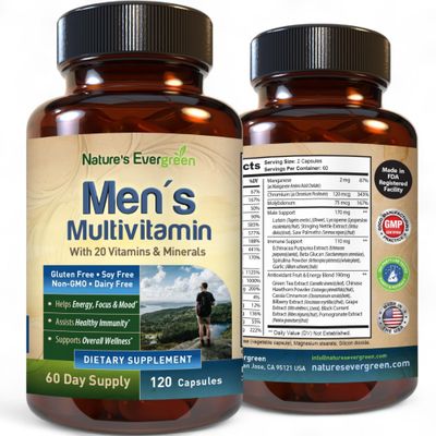 Best Multivitamin for Men Completely Men&#39;s Multivitamins Multiminerals with Over 20 Vitamins A, C, D, E, B12, Zinc More Essential Vitamins for Men Energy, Focus Immune Health. 120 Capsules