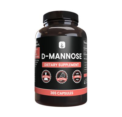 PURE ORIGINAL INGREDIENTS D-Mannose (365 Capsules) No Magnesium Or Rice Fillers, Always Pure, Lab Verified