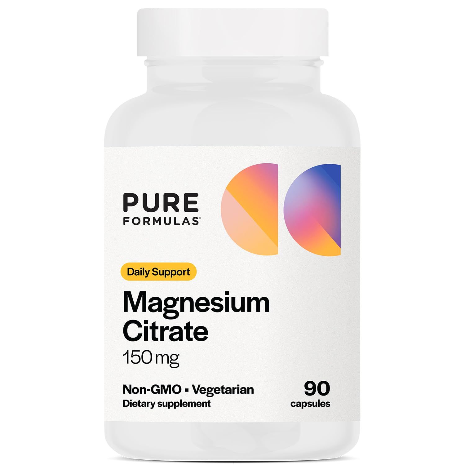 PureFormulas Magnesium Citrate - Supplement for Sleep, Heart Health - Non-GMO - 90 Vegetarian Capsules