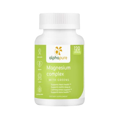 Magnesium Complex with Greens, Magnesium Glycinate, Magnesium Gluconate, and Magnesium Malate Provide 250 mg of Elemental Magnesium Per Serving, Third Party Tested. Plus Five Greens Rich in Magnesium