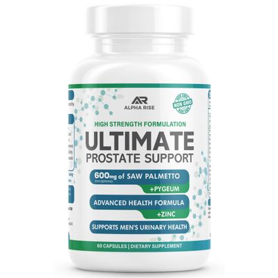 Best Over-the-Counter Prostate Support Health Supplement for Men - 600 mg Saw Palmetto 300mg Pygeum - 16 Herbs Zinc - Relief from Enlarged Prostate Stop Frequent Urination - 60 Capsules