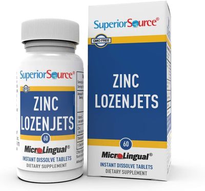 Superior Source Zinc Lozenjets - Immune System Support Supplement - Trace Mineral Supplement Aids Systems Functions - Zinc Supplement for Women Men - 60 Instant Dissolve Tablets
