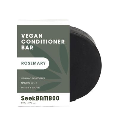 Seek Bamboo Rosemary Conditioner Bar Deep Moisturizing Strengthening - Natural Hair Care with Shea Butter, Olive Oil Biotin SLS-Free and All-Natural