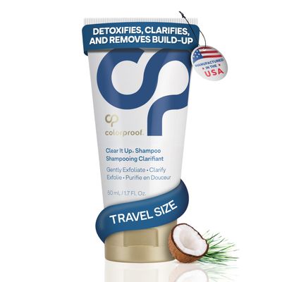 Colorproof Clear It Up Clarifying Shampoo 1.7 Fl. Oz. Travel Size Shampoo for Color Treated Hair, Coconut Lemongrass Scent