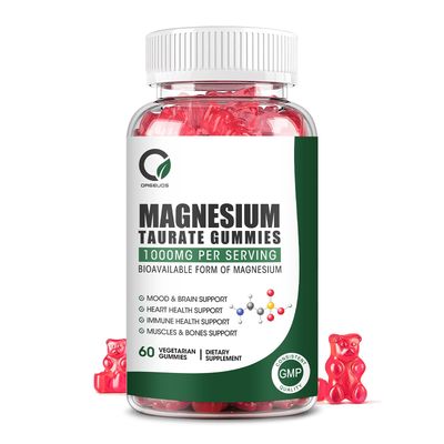 Magnesium Taurate Gummies with Magnesium Taurate, Magnesium Glycinate Magnesium Citrate-for Heart Health, Muscles Function, Mood Support-Vegetarian, Non-GMO