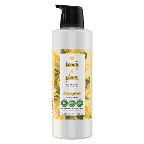 Love Beauty And Planet Conditioner, Hope and Repair for Split Ends, Dry Damaged Hair Treatment with Coconut Oil Ylang Ylang, 32.3 oz, Vegan,