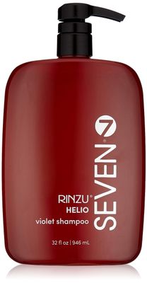 SEVEN Hair Care Rinzu Helio Violet Shampoo for Women Men with Green Tea Amino Acid, Purple Shampoo for Blonde Hair Brassiness, Sulfate Paraben Free, Cruelty Free, Made in USA, 32 oz