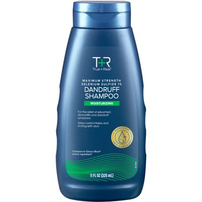 TrueReal Moisturizing Dandruff Shampoo with Aloe and Selenium Sulfide 1, 11fl oz