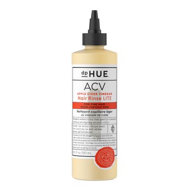 dpHUE Apple Cider Vinegar Hair Rinse Lite, 8.5 oz - Shampoo Alternative, Scalp Cleanser Post Workout Rinse - Won t Weigh Fine Hair Down - Removes Buildup Sweat