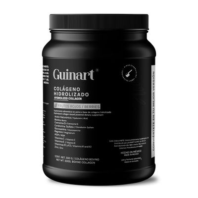 GUINART USA Hydrolyzed Collagen with Hyaluronic Acid, Vitamins, Coenzyme Q10, Magnesium, Glucosamine, MSM and Zinc - Gluten Free, Colorant Free, Sweetened with Stevia - 17.64oz 500g