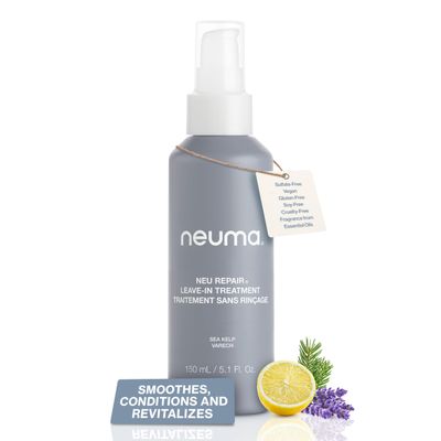 Neuma Neu Repair Leave In Hair Treatment 5.1 Fl. Oz. Hair Repair Treatment for Damaged Hair - Smooths, Conditions, Shields, Softens, Protects, Strengthens, Lemon, Lavender Fir Needle Scent