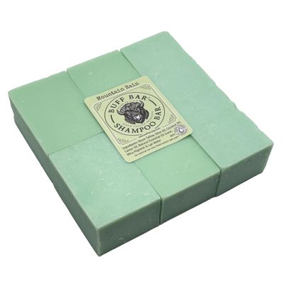 Big Crazy Buffalo Pure Bison Tallow Buff Shampoo Bar, Mountain Rain, (6 pack) - Scents of Sea Salt, Moss, Freesia - Cleans, Moisturizes, Naturally Derived, No Dyes, No Chemicals, No Preservatives